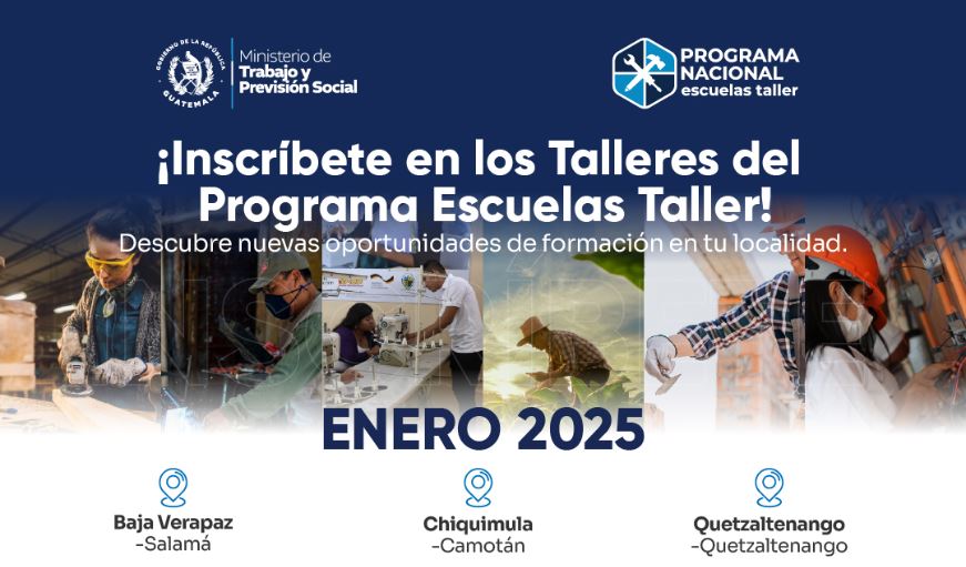 Mintrab anuncia la implementación de Escuelas Taller en seis departamentos del país