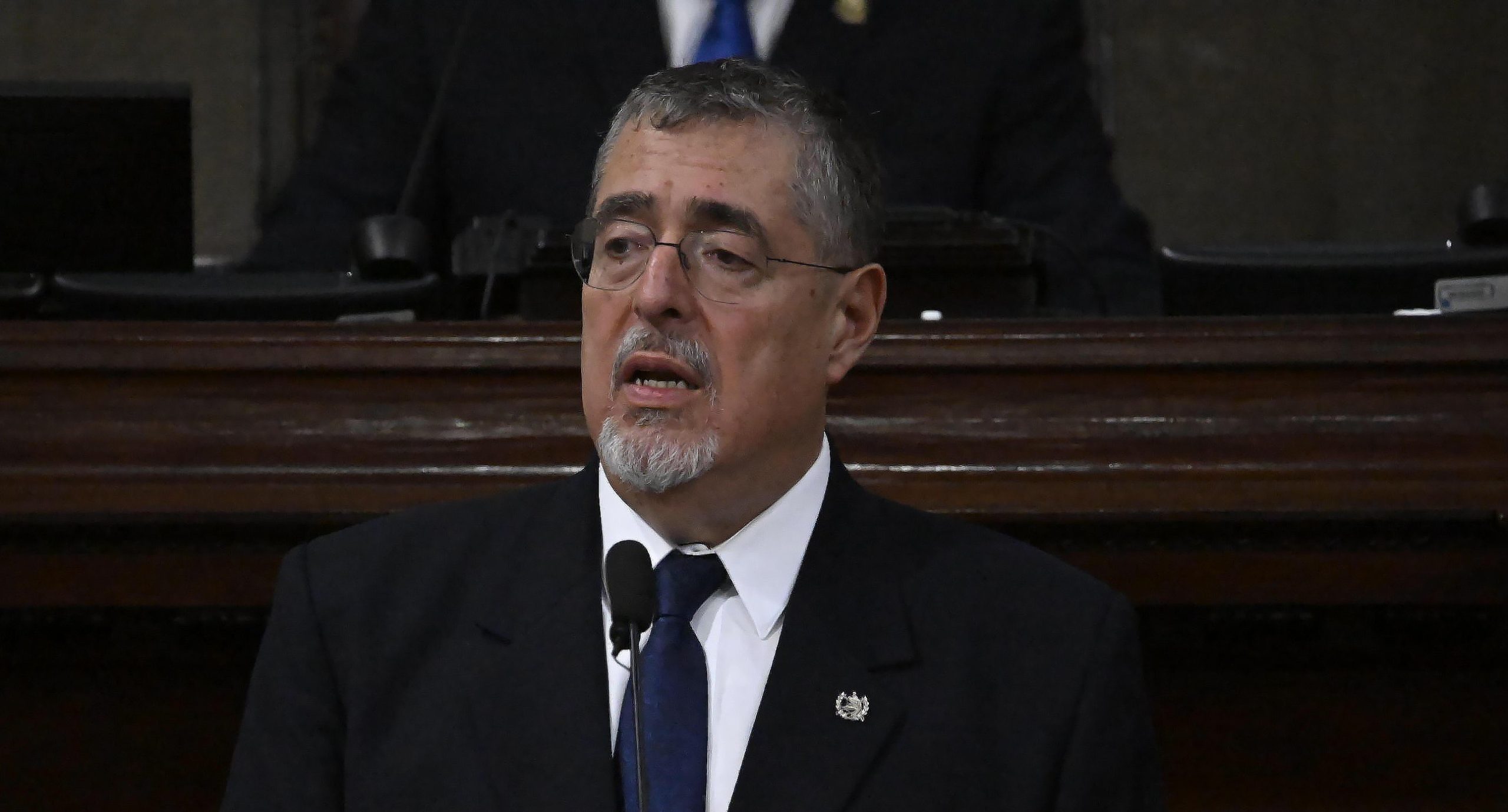 Presidente Arévalo en el Congreso durante presentación de primer informe de gobierno. Foto Byron de la Cruz y Álvaro Interiano.