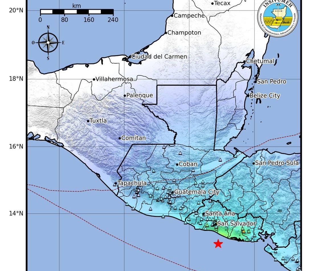 El epicentro del temblor de 6.3 grados se registró en aguas del océano Pacífico, frente a las costas de El Salvador.
