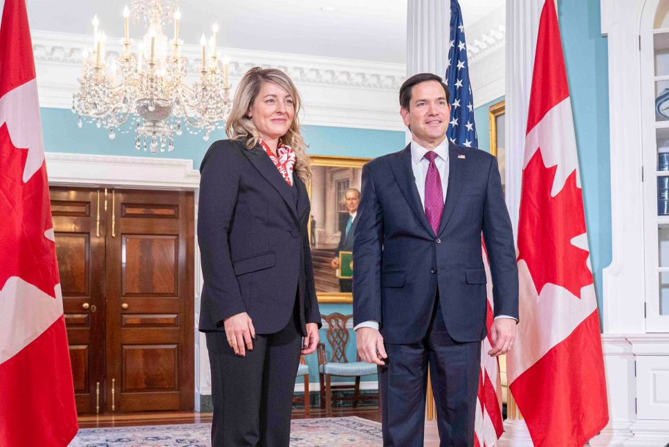 Mélanie Joly, ministra de Exteriores de Canadá, junto a Marco Rubio, secretario de Estado de los EE. UU.. / Foto: @melaniejoly.