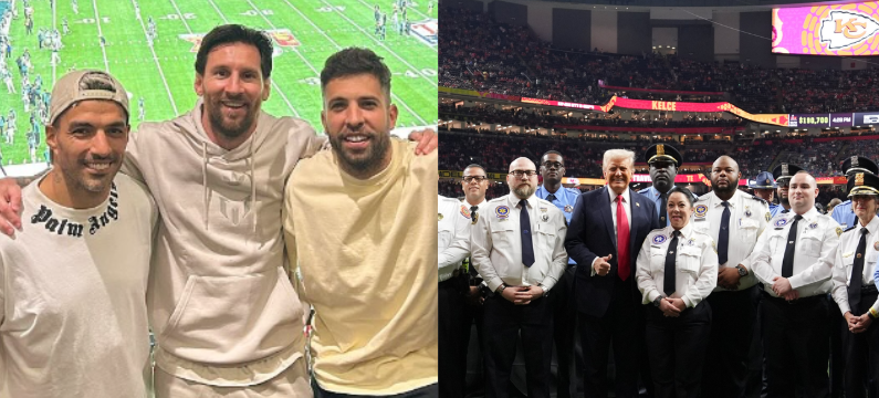 Leo Messi y Donald Trump brillan como invitados de lujo en el Super Bowl LIX