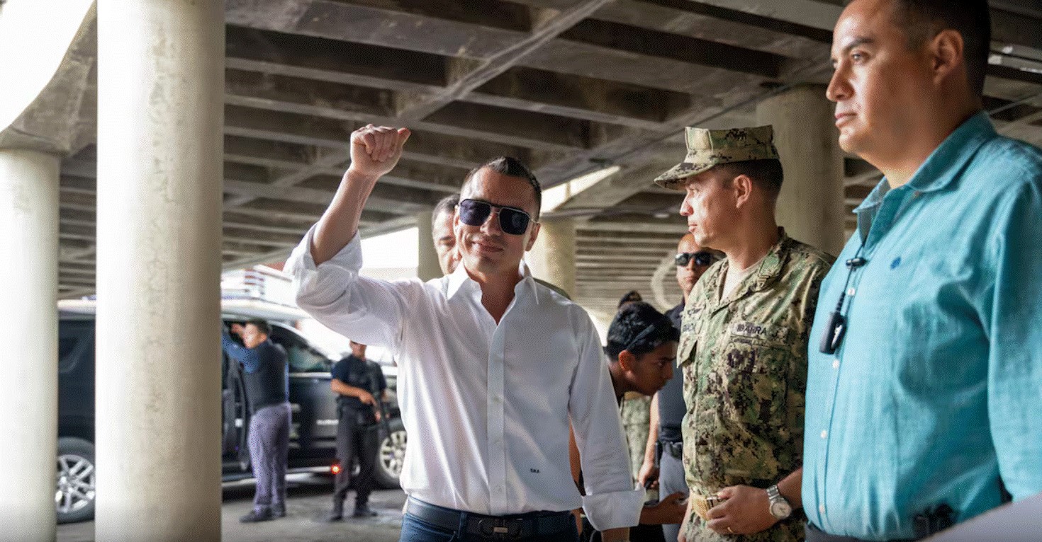 El presidente de Ecuador, Daniel Noboa, se perfila como el posible ganador de las elecciones de este domingo, según encuesta a boca de urna.