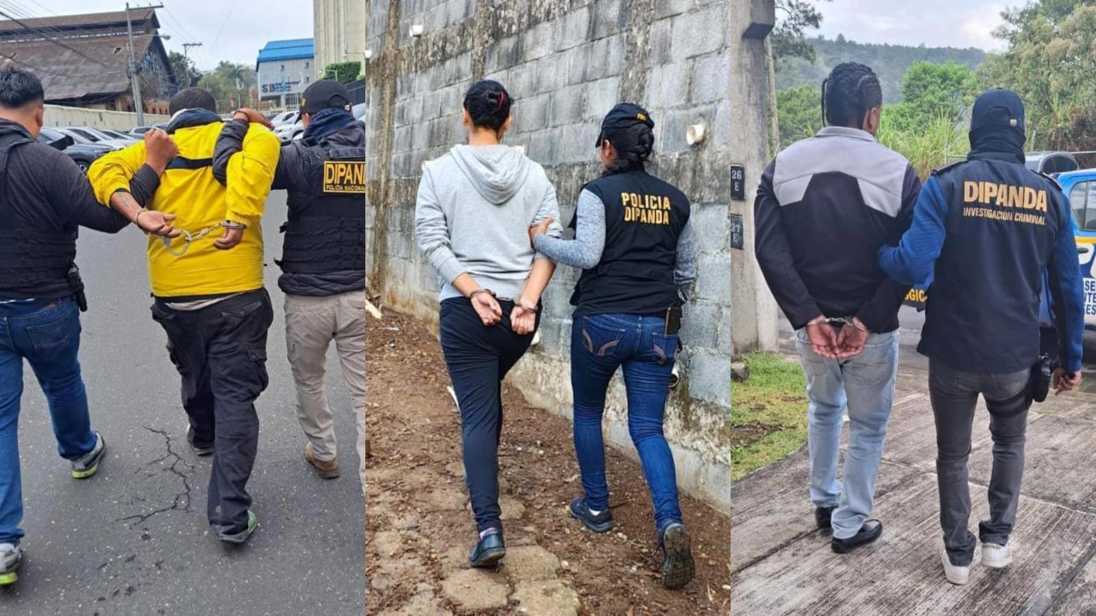 Capturas en allanamientos contra la extorsión. / Foto: PNC.