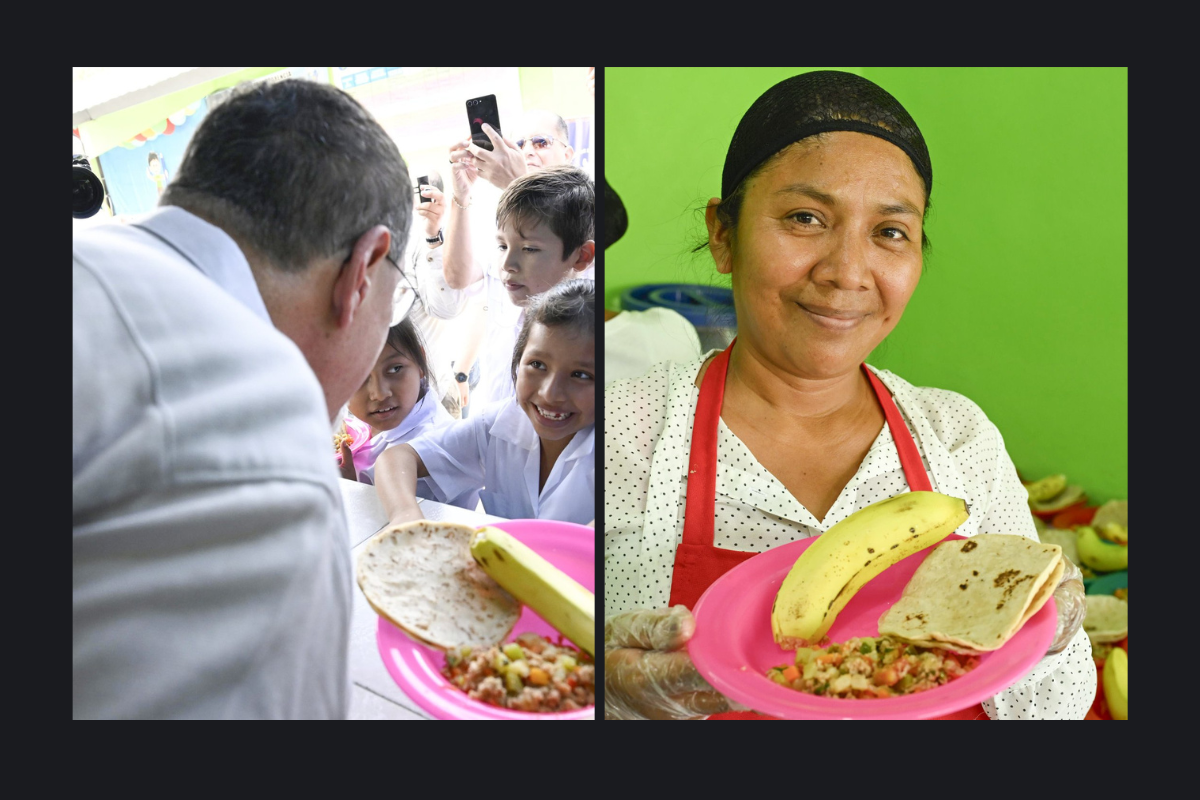 Así fue la alimentación escolar servida durante la inauguración de ciclo escolar 2025, en la que participó el presidente Arévalo
