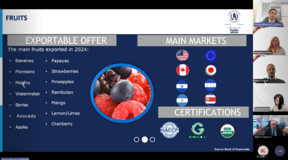 Consejería Comercial de Guatemala en Canadá impulsa la exportación de frutas y vegetales