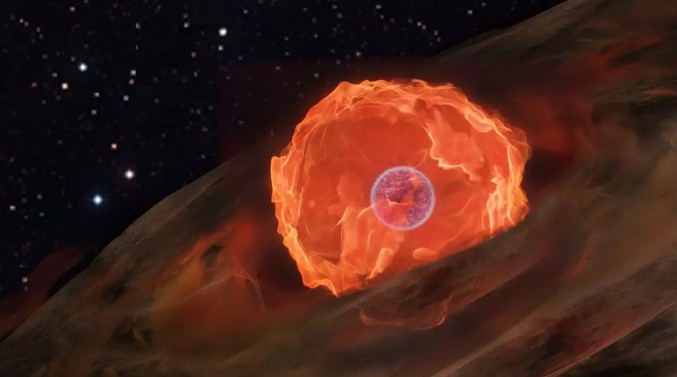 Recreación de choque de un planeta contra una estrella muerta, lo que daría lugar a la emisión de rayos X.