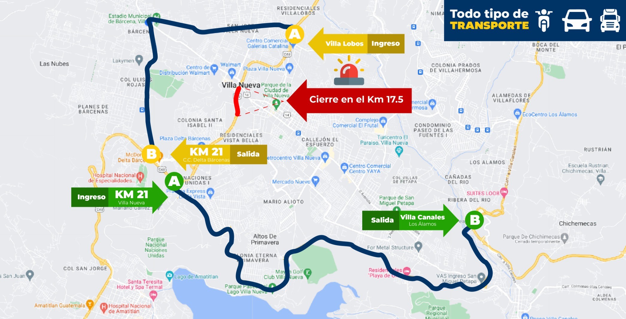 Estas son las rutas alternas que recomienda el CIV durante el cierre vial en el km 17.5 de la ruta al Pacífico.