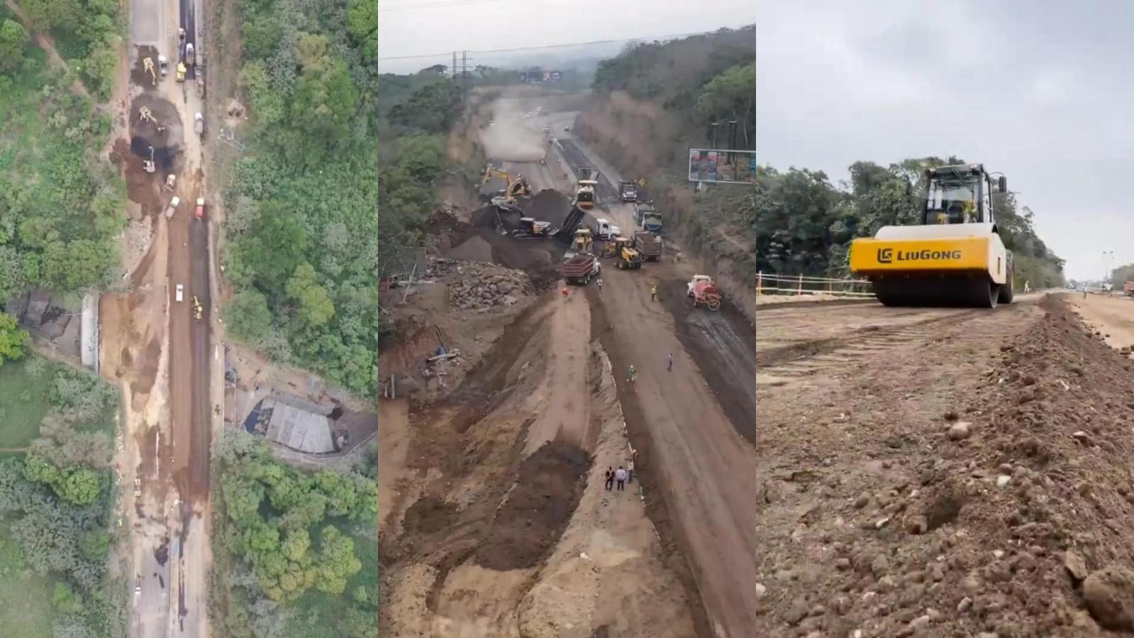 Avanzan trabajos en el km 44 de la autopista Palín-Escuintla. / Foto: CIV.