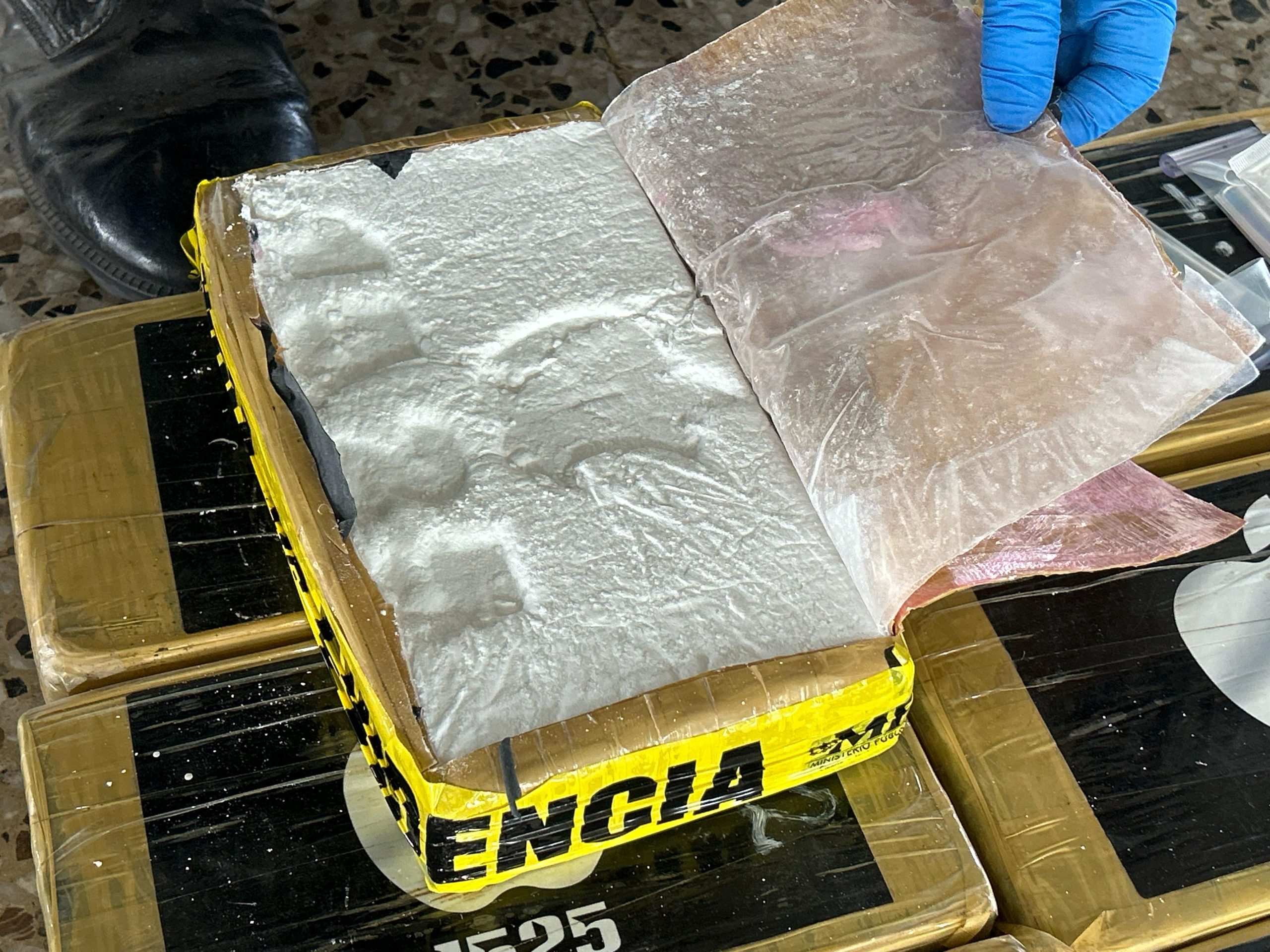 Cargamento dio positivo presuntivo a cocaína. / Foto: Ejército de Guatemala.