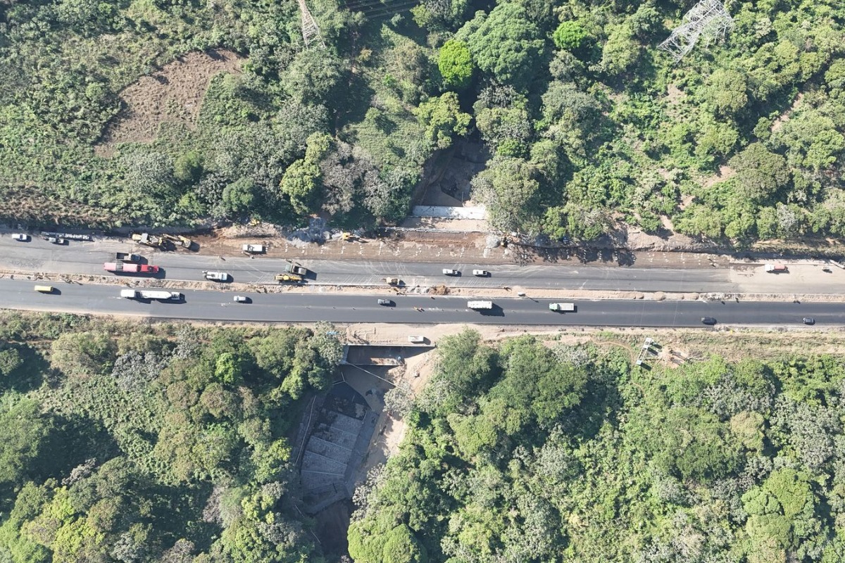 Autopista Palín-Escuintla: Así se ve la etapa final de los trabajos del kilómetro 44 desde el aire