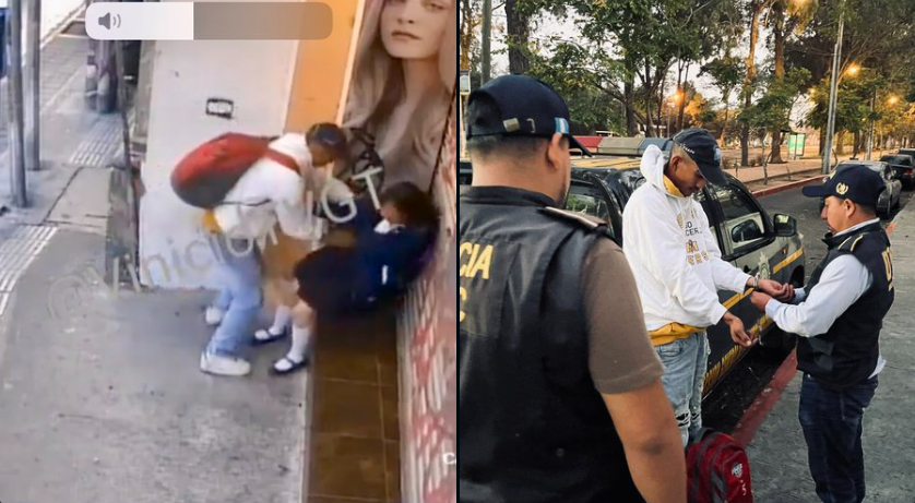 Capturado por agresión a estudiante en zona 1. / Foto: Mingob.