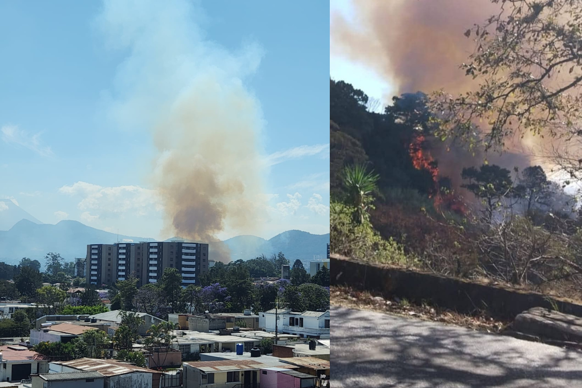 Conred atiende incendio en bajada de Las Charcas en zona 11