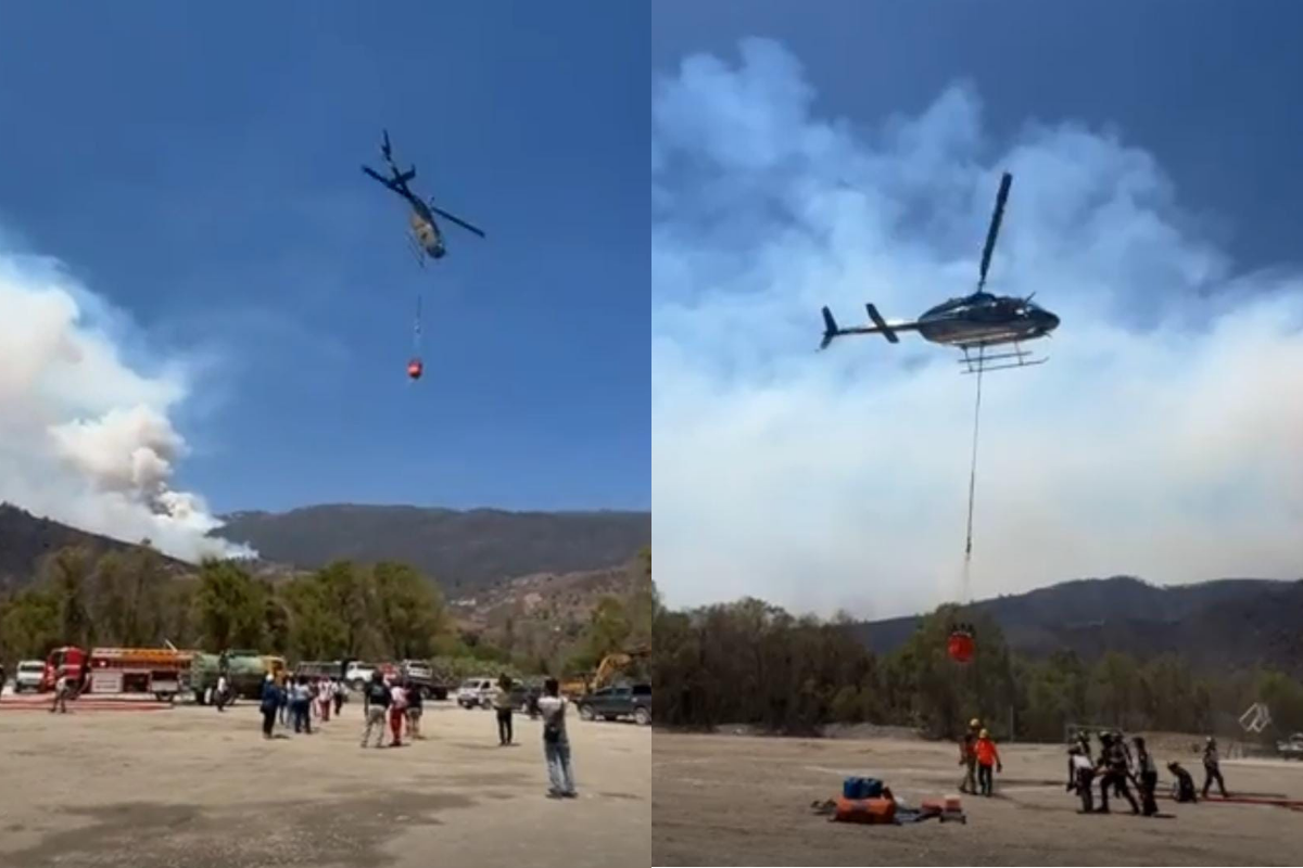 Incendio en Sacapulas, Quiché, se combate con helicópteros y por tierra