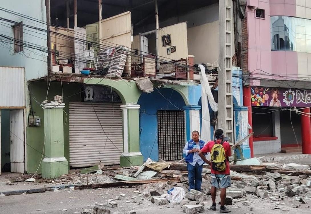 Daños en infraestructura se reportan en la provincia de Esmeraldas, Ecuador, luego del sismo de 6 grados de este viernes.