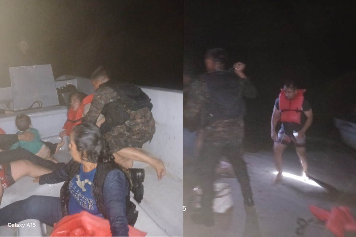 La Marina salvó a nueve personas luego de un naufragio en Izabal.