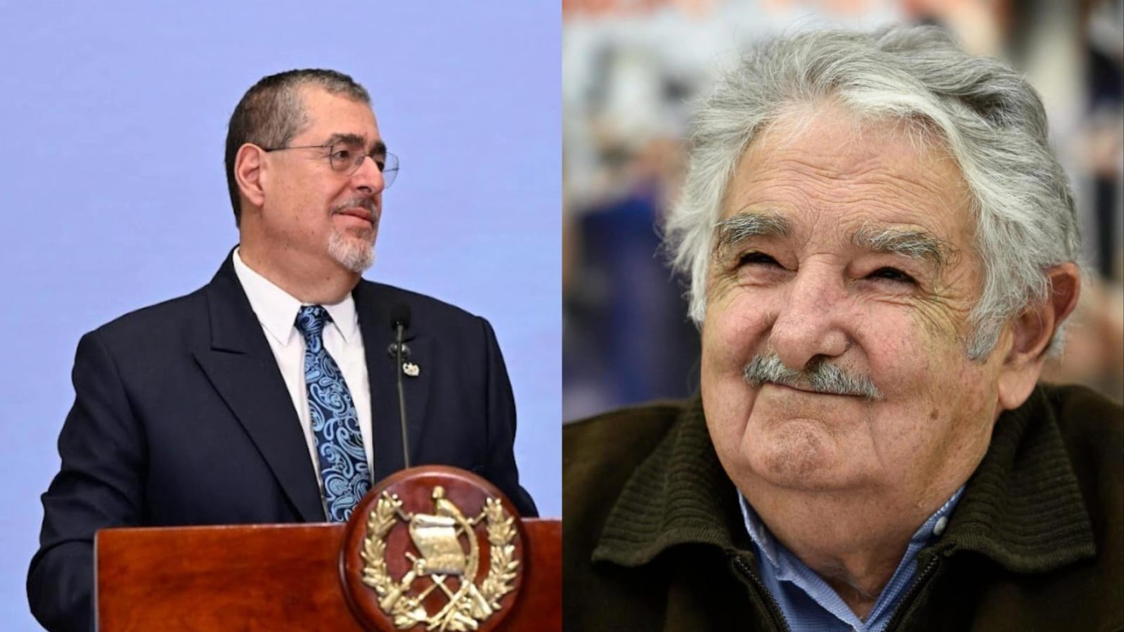 Presidente Bernardo Arévalo (izquierda) y "Pepe" Mujica (derecha). / Foto: SCSP y EFE.