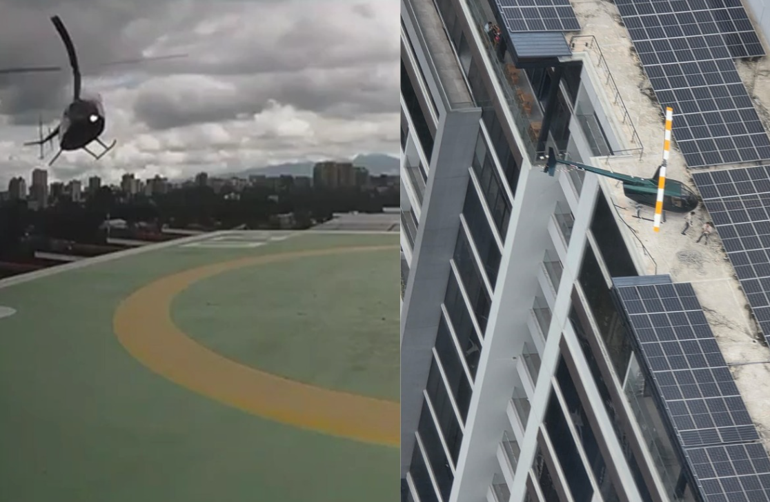 DGAC no reportó heridos en aterrizaje forzoso de helicóptero en zona 15./ Foto: Captura de Pantalla/X.