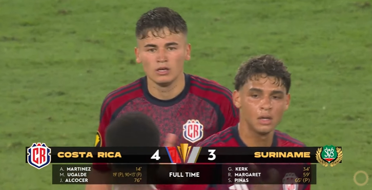Copa Oro 2025: Costa Rica se impone en un debut de infarto ante Surinam