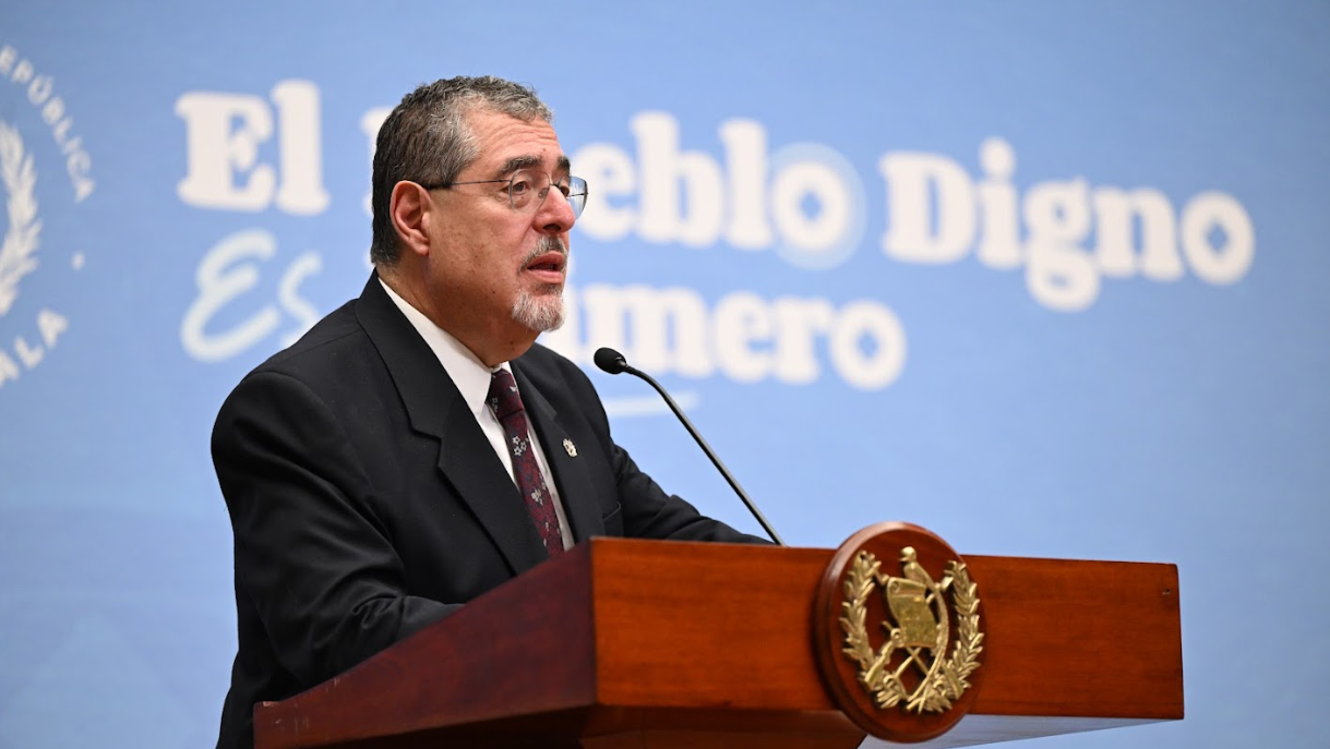 Presidente Bernardo Arévalo, en conferencia de prensa. / Foto: Byron de la Cruz