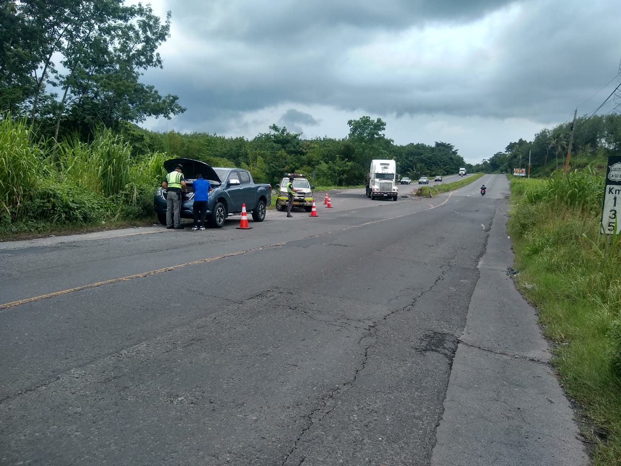 Anuncian trabajos de mantenimiento en el km 135 y 151 de la CA-2 jurisdicción de Suchitepéquez