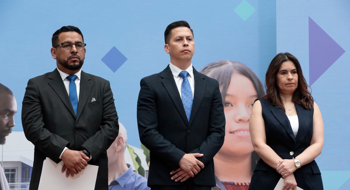 Los titulares del Sistema Penitenciario y viceministerios de Seguridad y Antinarcóticos, durante La Ronda de este lunes.