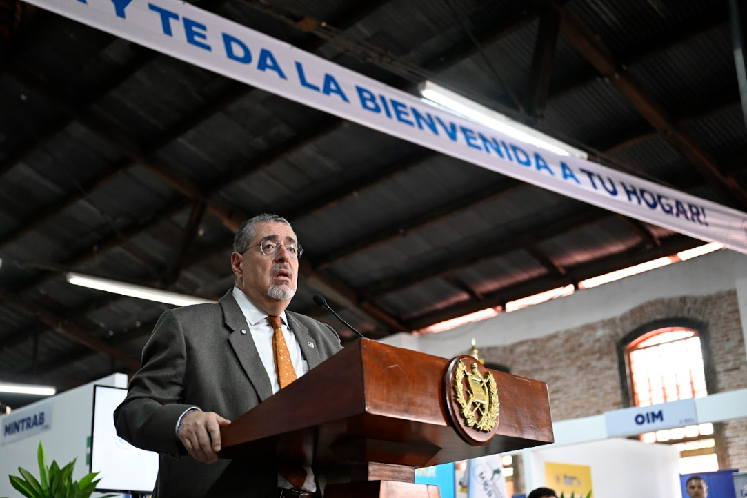 Presidente Bernardo Arévalo en inauguración del Centro de Atención y Registro para Personas Migrantes Guatemaltecas Retornadas. / Foto: Byron de la Cruz.