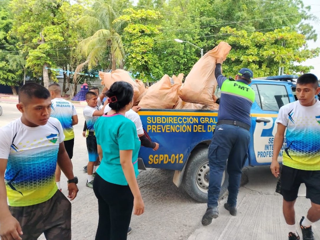 Promueven la limpieza, el orden y la recuperación de espacios públicos en San Benito, Petén