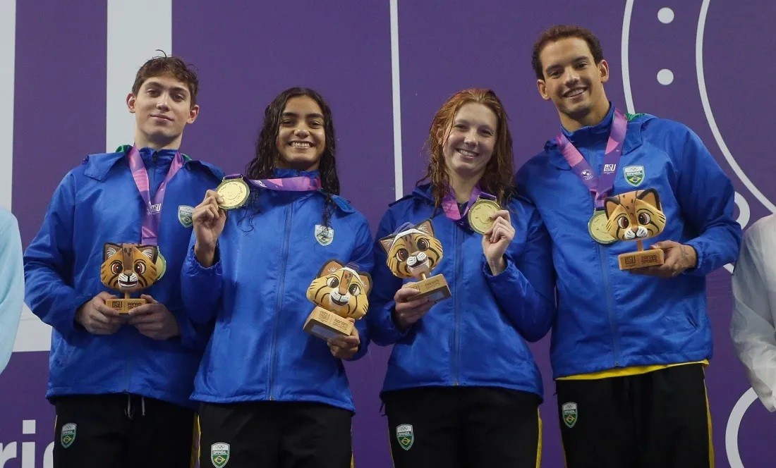 Atletas de Brasil, México, Argentina y Guatemala destacan en natación en los Juegos Panamericano Junior Asunción 2025.