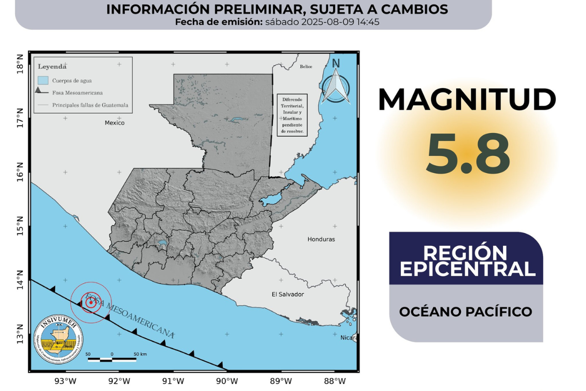 Temblor de 5.8 fue sensible en Guatemala y Conred inicia monitoreo a nivel nacional
