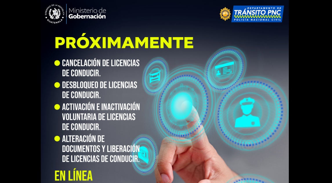 Ahora el Departamento de Tráncito de la PNC facilita el desbloqueo de licencia por medio de un trámite en línea.