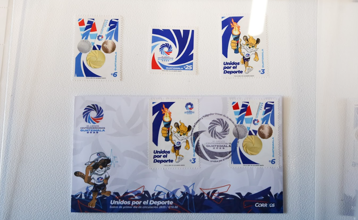 Colección de sellos conmemorativos de los XII Juegos Centroamericanos./Foto: Correos de Guatemala.