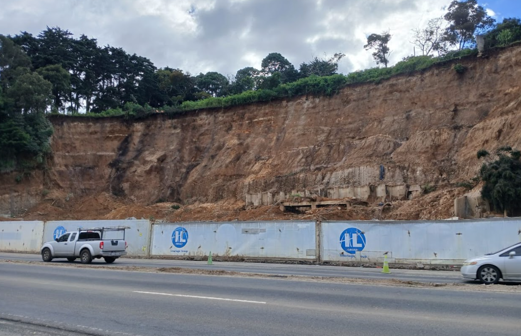 CIV ejecuta estudios técnicos en el km 24 de la ruta a El Salvador para prevenir más derrumbes