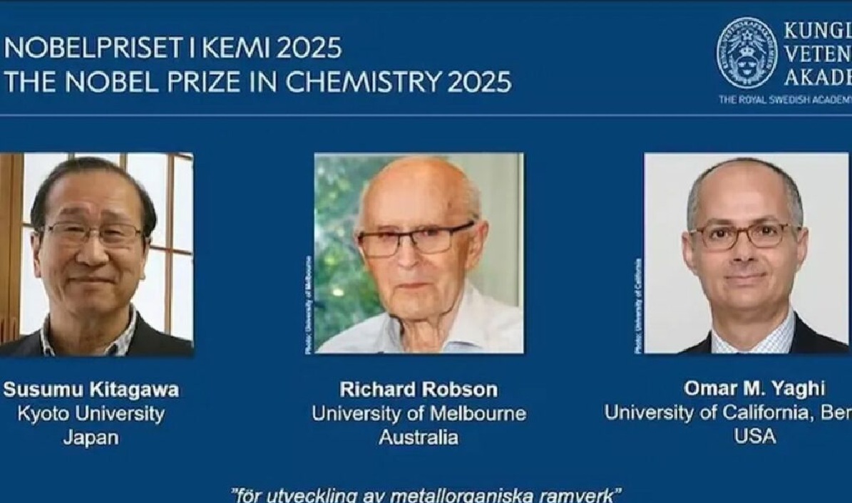 Los tres galardonados con el Nobel de Química 2025 son Susumu Kitagawa, Richard Robson y Omar M. Yaghi .