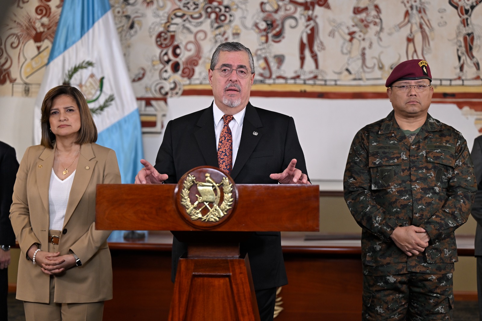 Presidente Bernardo Arévalo en mensaje a la Nación. / Foto: Alvaro Interiano.