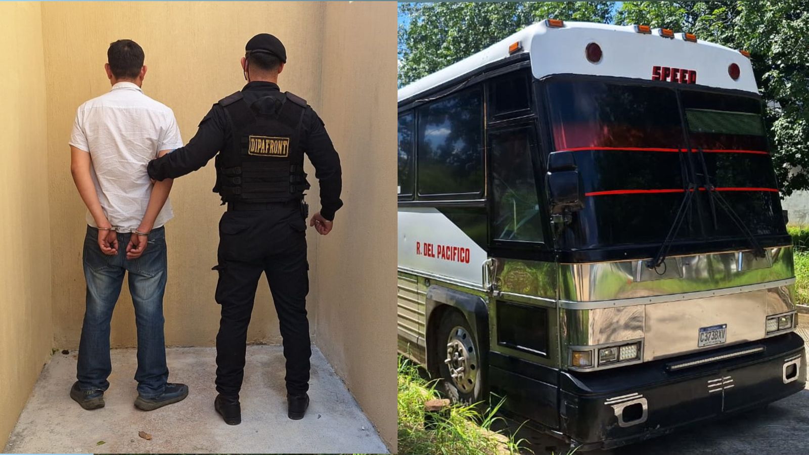 El vehículo se dirigía con rumbo a Tecún Umán, San Marcos, cuando fue inspeccionado por las autoridades. / Foto: PNC.