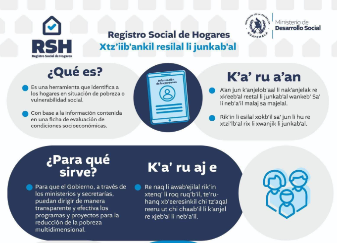 Mides informa sobre el Registro Social de Hogares en idioma "q'eqchi'´". / Foto: Mides.
