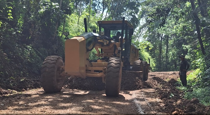 Rutas para el Desarrollo avanza con el fin de la época de lluvia./Foto: Mindef.
