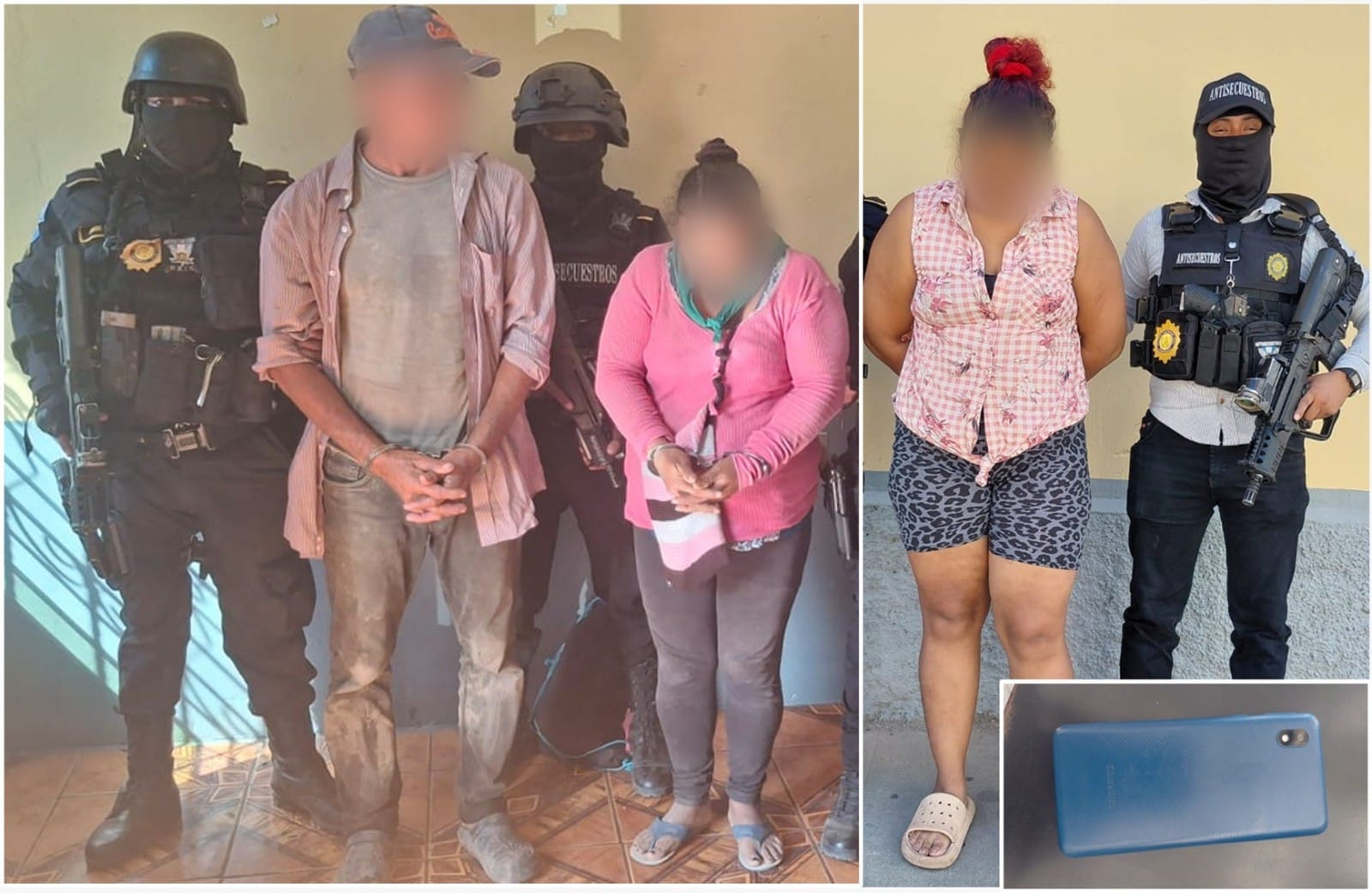 Capturas de este día por el secuestro de un hombre. / Foto: PNC.