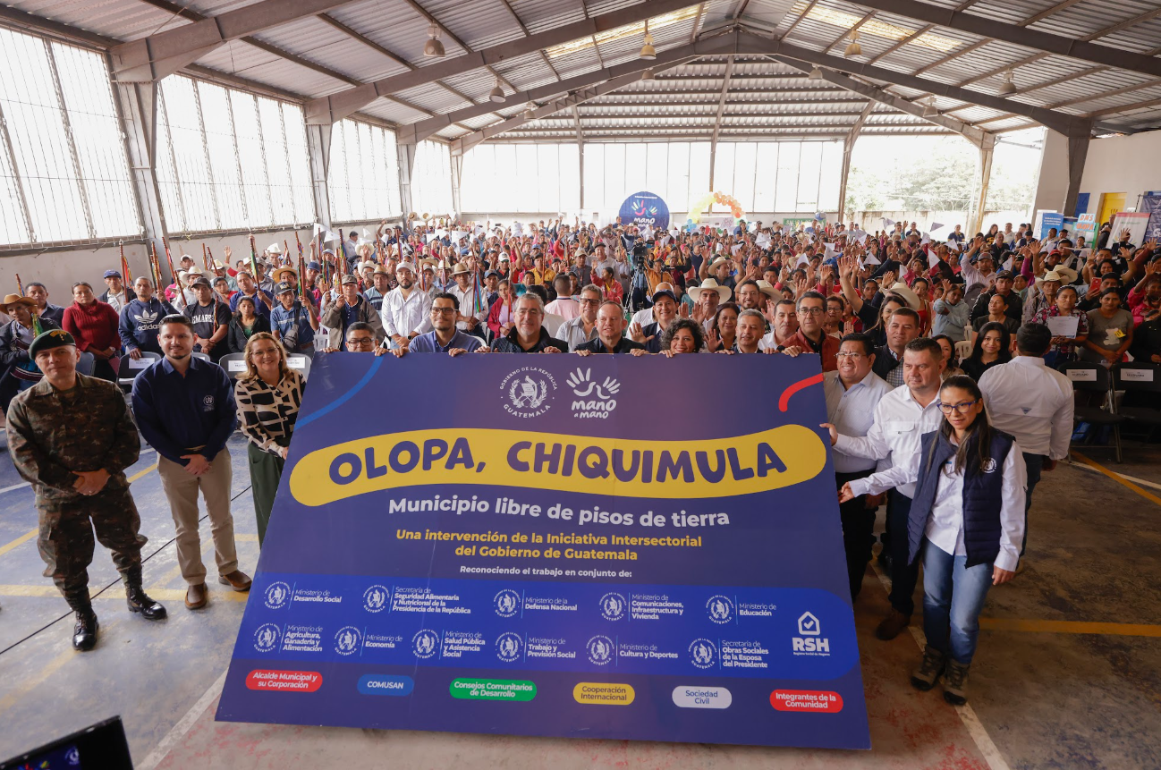 Presidente Arévalo declara Olopa, Chiquimula, como el décimo municipio libre de pisos de tierra