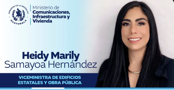 Heidy Marily Samayoa Hernández como nueva Viceministra de Edificios Estatales y Obra Pública. / Foto: CIV