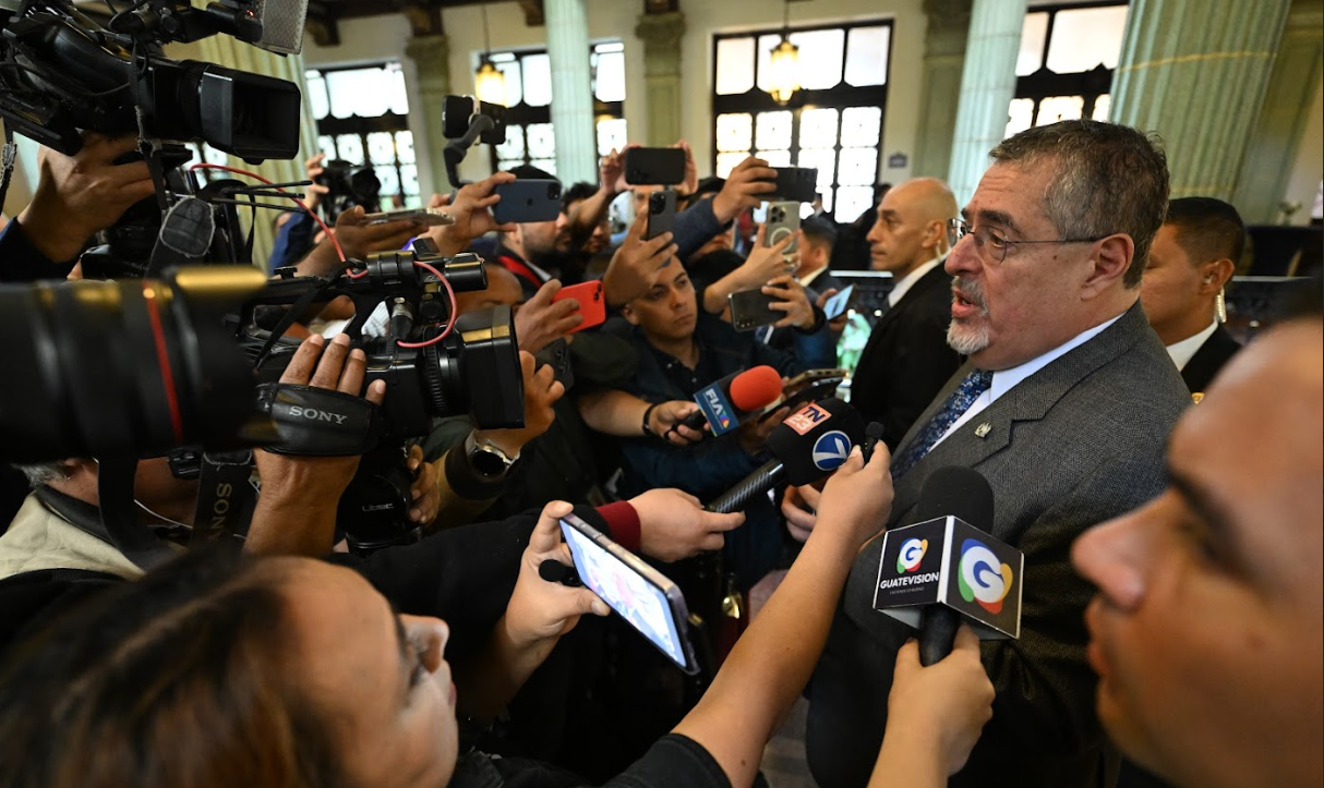 Declaraciones del presidente Bernardo Arévalo a la prensa.
