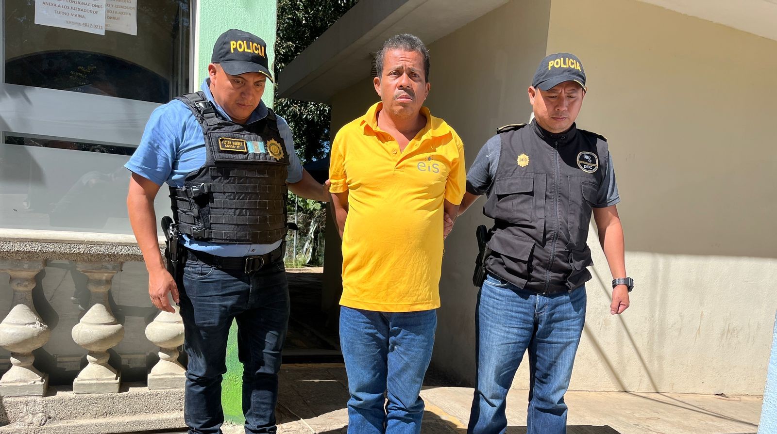 La PNC detuvo al sujeto en Masagua, Escuintla, el crimen se cometió en San Juan Sacatepéquez, Guatemala. / Foto: PNC