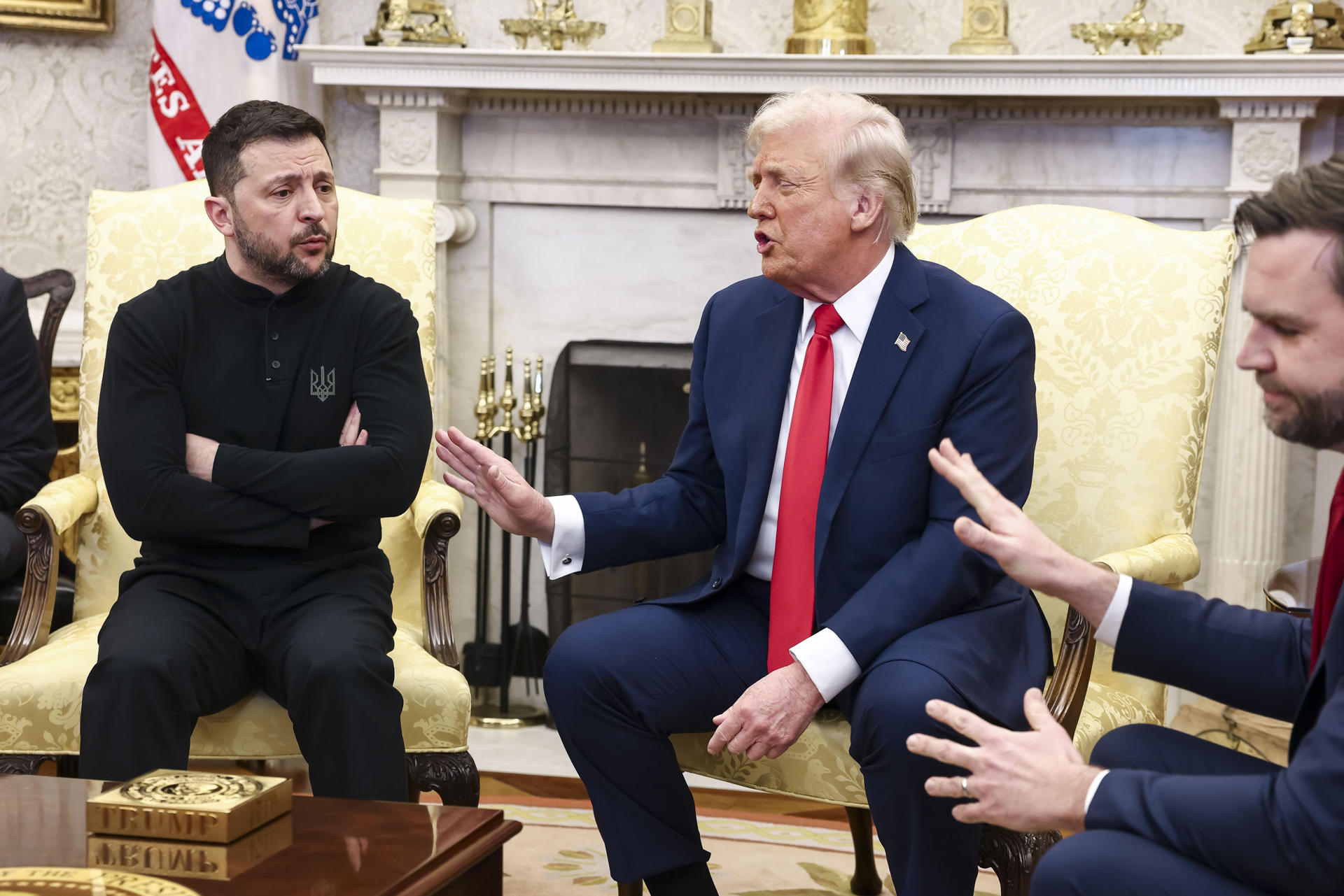 Fotografía de la reunión de Zelenski con Trump y el vicepresidente Vance en febrero de este año. / Foto: archivo EFE.