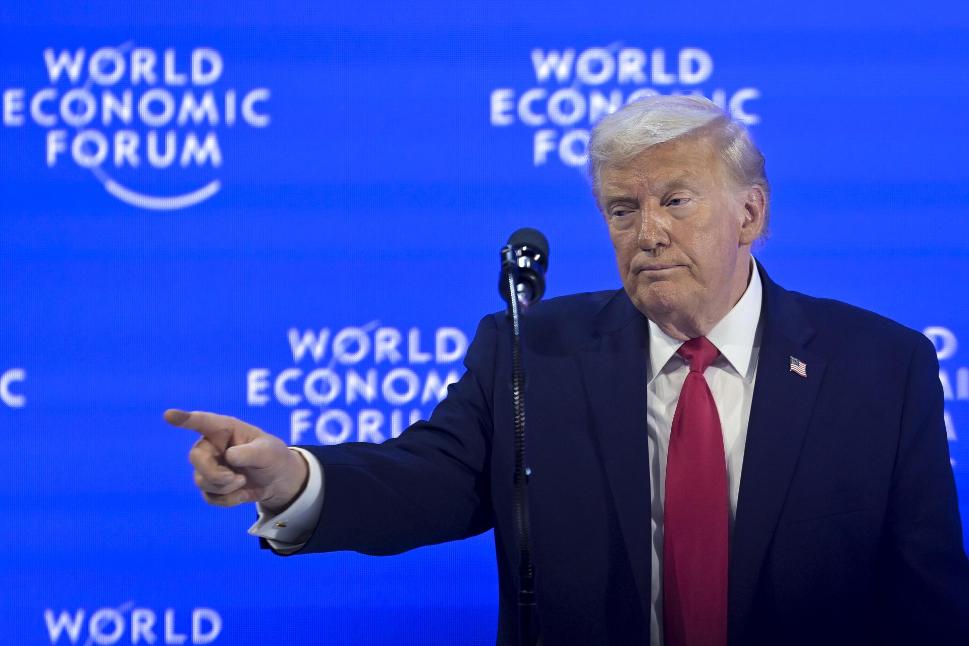 El presidente de Estados Unidos, Donald Trump, en el Foro Económico Mundial en Davos, Suiza. / Foto: EFE.