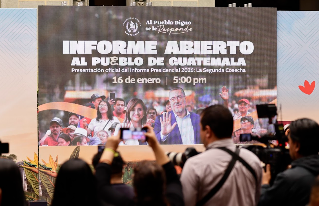Presidente Bernardo Arévalo y vicepresidenta Karin Herrera presentarán informe abierto de gobierno al pueblo de Guatemala. (Foto: Analí Camey)