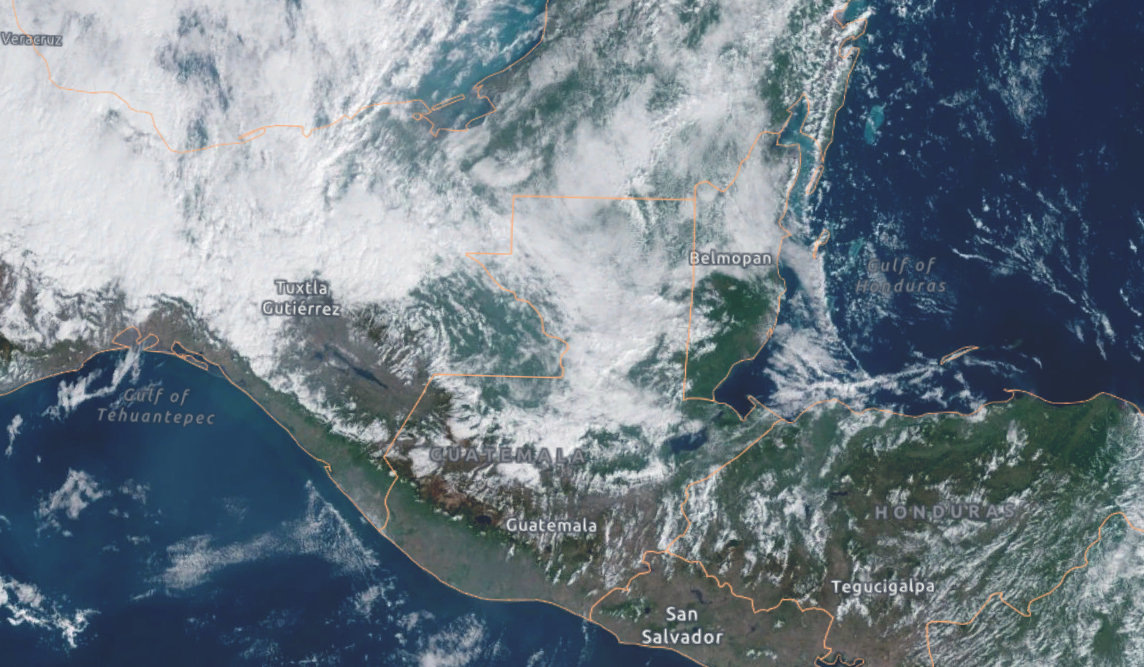 Frente frío se acerca a Guatemala./Foto: NOAA.
