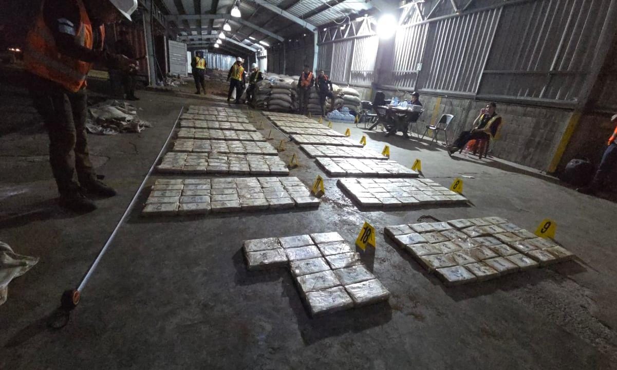 Agentes de la SGAI contabilizan 1 mil 44 paquetes de cocaína con un valor de más de 124 millones de quetzales.