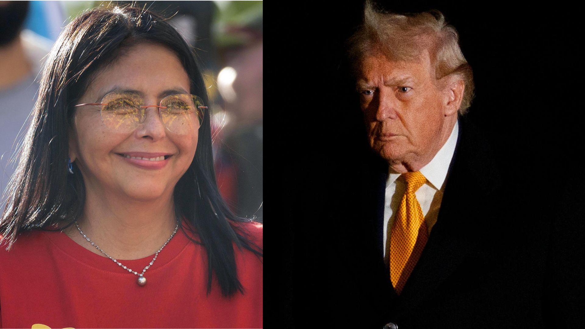Delcy Rodríguez, presidenta encargada de Venezuela (izquierda), y Donald Trump, presidente de Estados Unidos (derecha). / Foto: EFE.