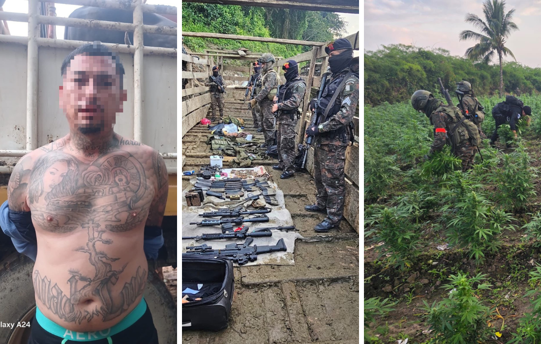 Primeros resultados de acciones de seguridad en Petén. / Foto: Ejército de Guatemala.