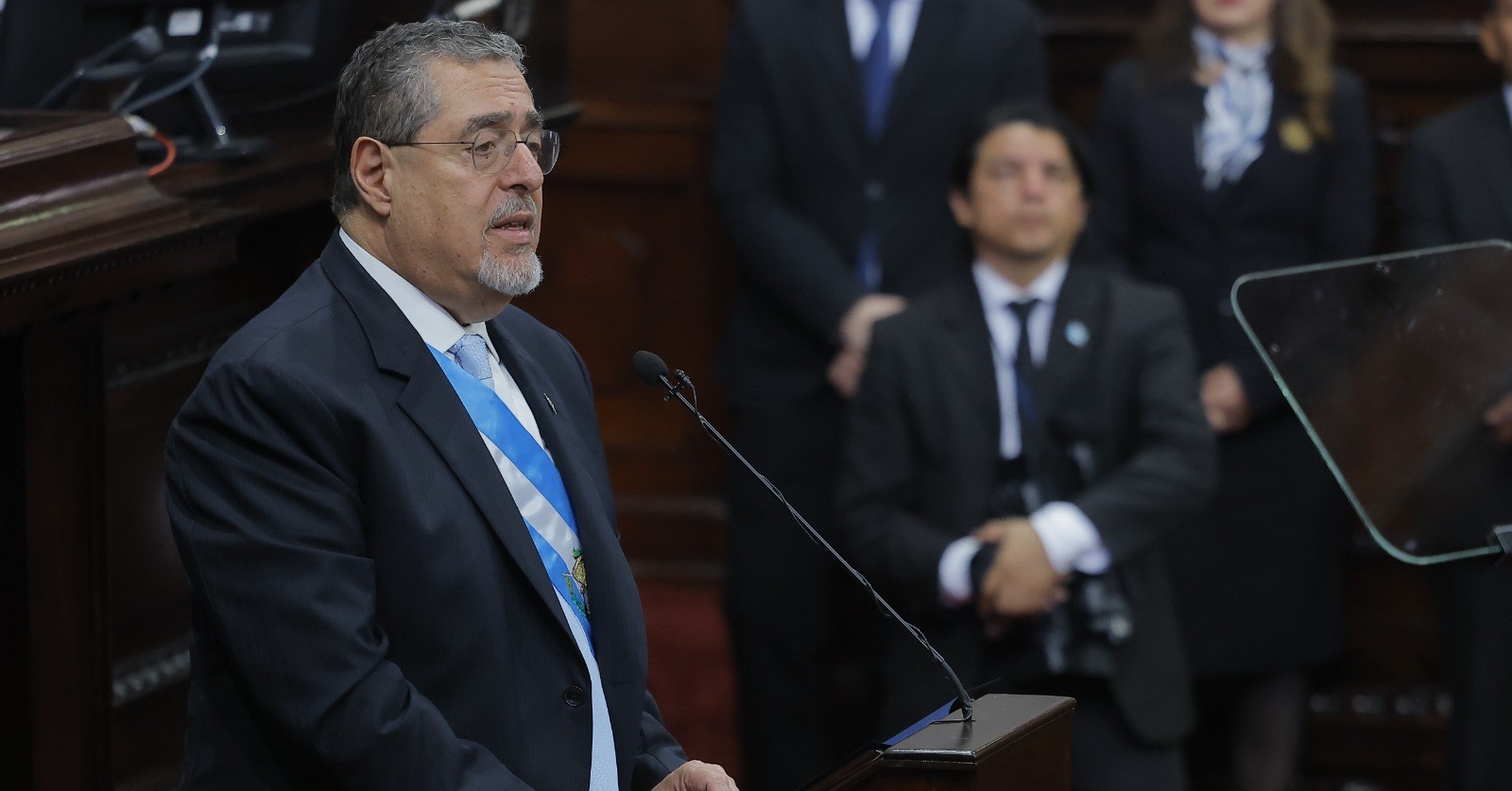 Presidente Arévalo en la presentación de su segundo informe de Gobierno. / Foto: Gilber García
